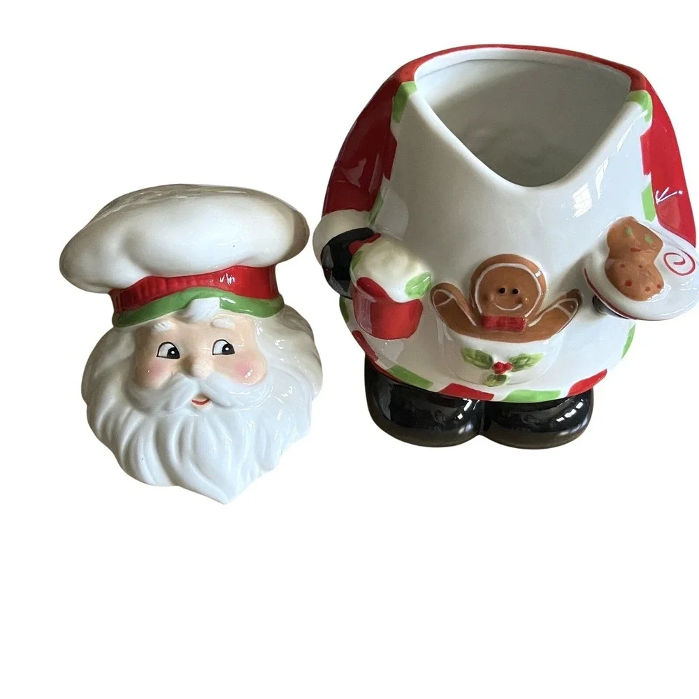 Bistro Ceramic Baking Santa Claus Cookie Jar‎  11.5